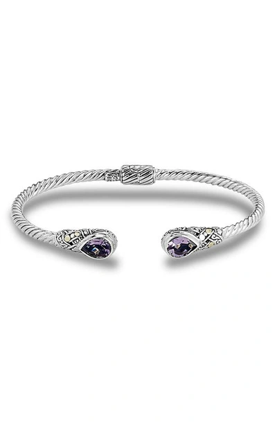 Samuel B. Sterling Silver & Amethyst Twist Cable Bracelet In Metallic