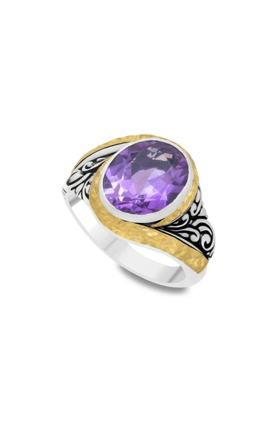 Samuel B. Amethyst Filigree Ring In Purple