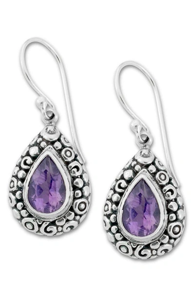 Samuel B. Amethyst Teardrop Filigree Earrings In Purple