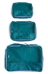 Mytagalongs Set Of 3 Packing Pods In Teal Lilac
