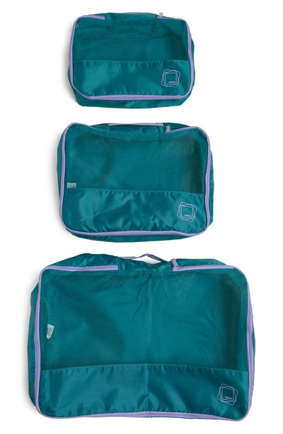 Mytagalongs Set Of 3 Packing Pods In Teal Lilac