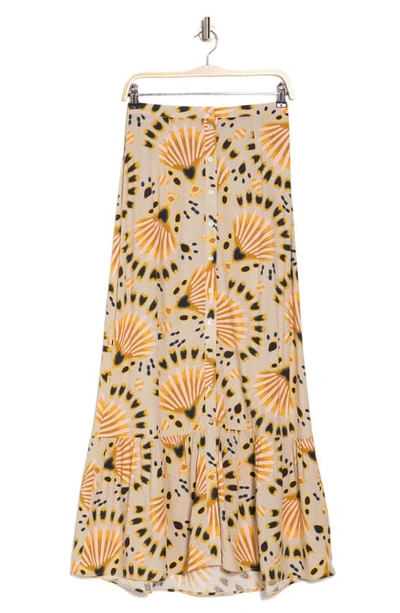 Dr2 By Daniel Rainn Paisley Button Front Maxi Skirt In O887 Mint