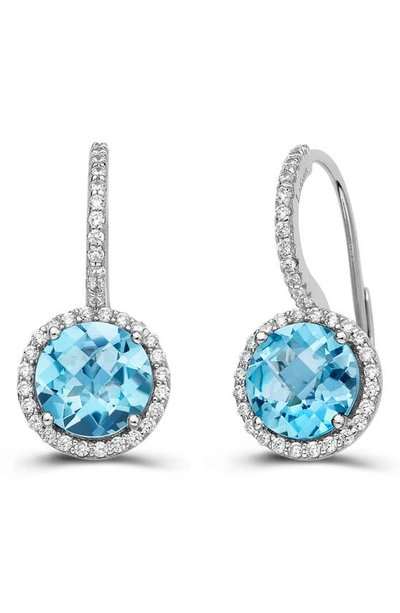 Lafonn Sky Blue Topaz & Simulated Diamond Drop Earrings In Metallic