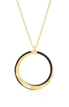 Simona Enamel Twist Pendant Necklace In Black