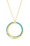 Simona Enamel Twist Pendant Necklace In Green
