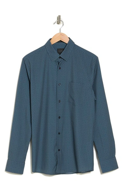 14th & Union Trim Fit Performance Button-up Shirt In Blue-navy Geo Rays
