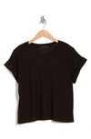 T Tahari Roll Sleeve Scuba Top In Black