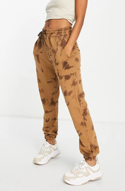 Topshop Drawstring Cotton Joggers In Brown
