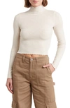 Abound Everyday Long Sleeve Crop Top In Beige Oatmeal Light Heather