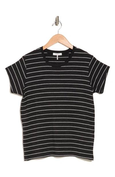 Rag & Bone Stripe Knit T-shirt In Blackmult
