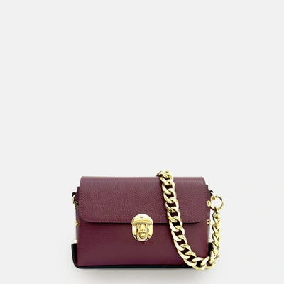 Apatchy London The Bloxsome Plum Leather Crossbody Bag In Pink