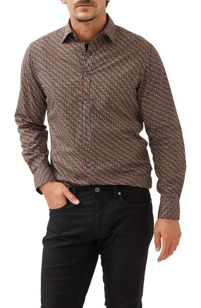 Rodd & Gunn Grantlea Sports Fit Geometric Print Button-up Shirt In Autumn