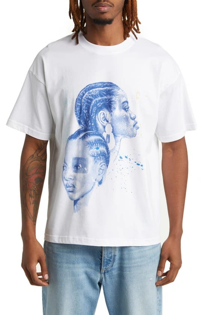 Renowned Intuition Cotton Graphic T-shirt In White