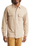 The Normal Brand Textured Knit Long Sleeve Button-up Shirt In White