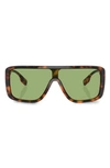 Burberry 30mm Mirrored Rectangular Sunglasses In Dark Havana