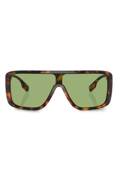 Burberry 30mm Mirrored Rectangular Sunglasses In Dark Havana