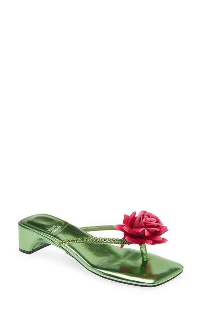 Jeffrey Campbell Primrose Flip Flop In Green Metallic Pink