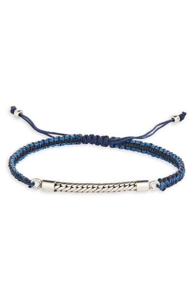 Caputo & Co Bali Chain Macramé Bracelet In Blue Combo