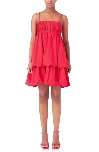 Endless Rose Pintuck Tiered Sundress In Red