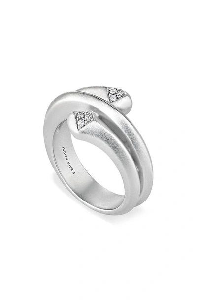 Judith Ripka Iris Diamond Bypass Ring In Silver