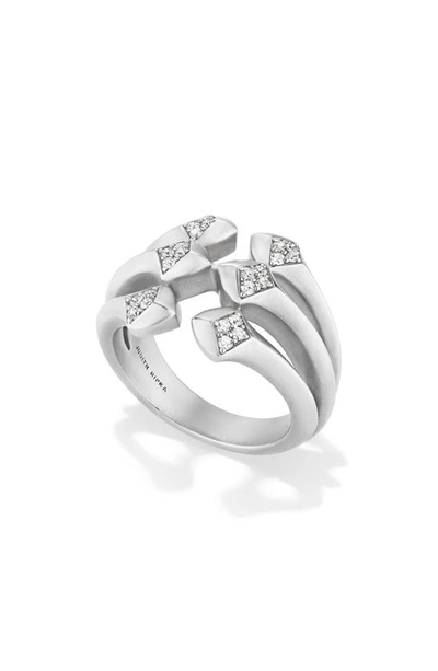 Judith Ripka Iris Diamond Multi Band Ring In Silver