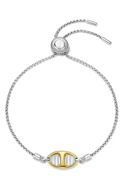 Judith Ripka Cielo Two-tone Friendship Slider Bracelet In Silver/ Gold