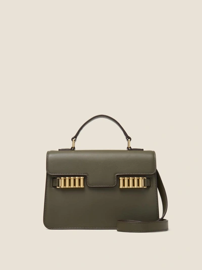 Donna Karan Paola Leather Crossbody In Army Green