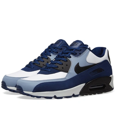 Nike Men's Air Max 90 Leather Casual Shoes, Blue In Blue