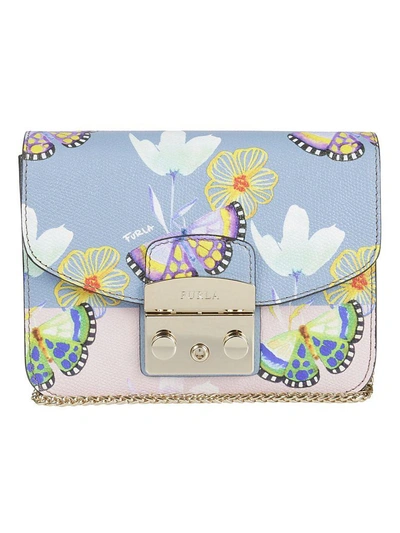 Furla Butterfly Print Mini Metropolis Shoulder Bag In Toni Veronica/camelia