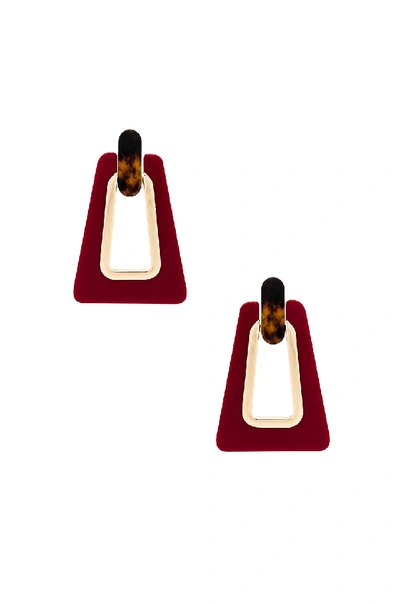 Rebecca Minkoff Trapezoid Resin Statement Earrings In Red & Tortoise