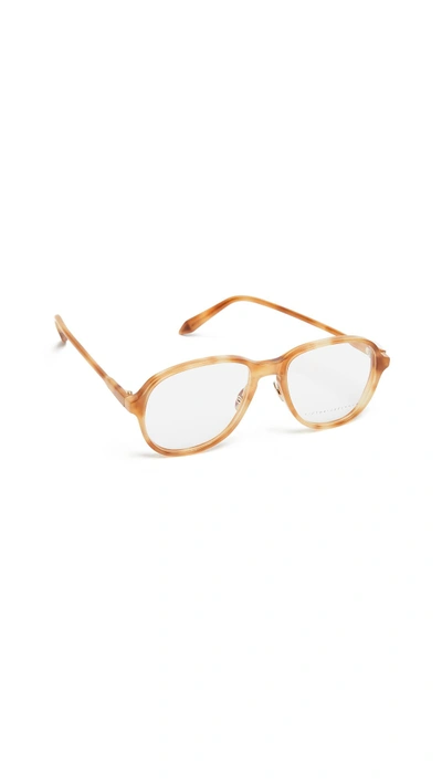 Victoria Beckham Fine Oval Glasses In Ginger Tort