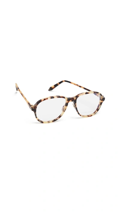 Victoria Beckham Fine Oval Glasses In Yellow Tort