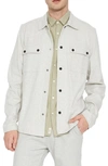 Civil Society Snap Front Knit Jacket In Heather Light Gray