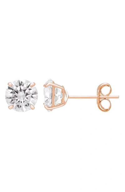 A & M 14k Gold Cubic Zirconia 5mm Stud Earrings In Rose