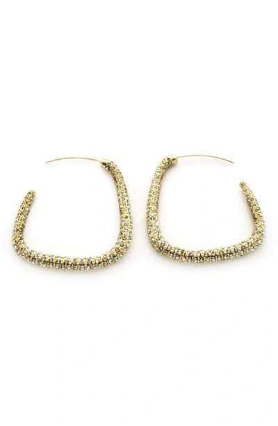 Panacea Pavé Crystal Square Hoop Earrings In Gold