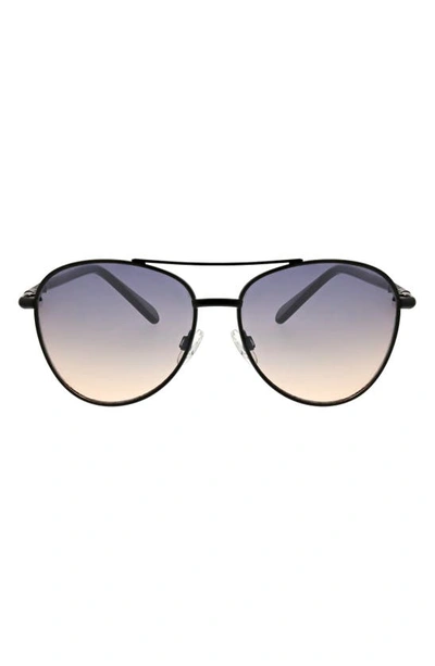 Bcbg 47mm Gradient Aviator Sunglasses In Matte Satin Black