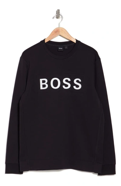 Hugo Boss Salbo Pullover Sweatshirt In Black