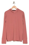 Z By Zella Gridline Baselayer Long Sleeve Hooded T-shirt In Pink Taffy