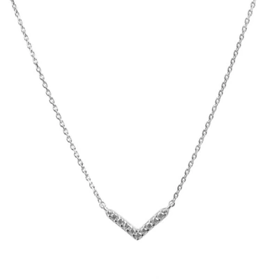 Latelita London Small Chevron Arrow Necklace Sterling Silver
