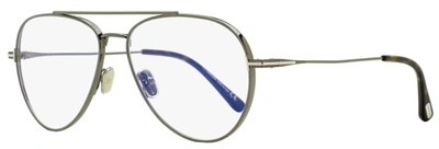 Tom Ford Unisex Blue Block Eyeglasses Tf5800b 008 Gunmetal/havana 56mm In Multi