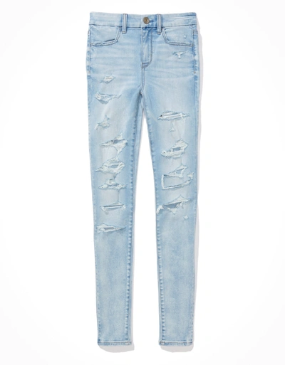 American Eagle Outfitters Ae Forever Soft Ripped High-waisted Jegging In Blue
