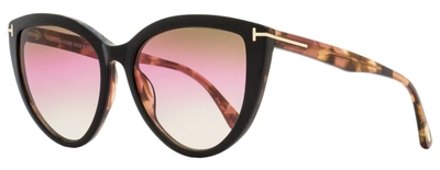 Tom Ford Women's Cat Eye Sunglasses Tf915 Isabella-02 05f Black/rose Havana 56mm In Multi