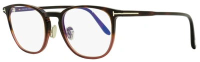 Tom Ford Men's Blue Block Eyeglasses Tf5700b 054 Havana/burgundy 52mm In Multi