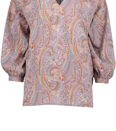 Bishop + Young Zoe Smocked Blouse In Dusk Paisley In Multi
