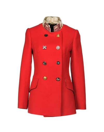 Dolce & Gabbana Coats In Red