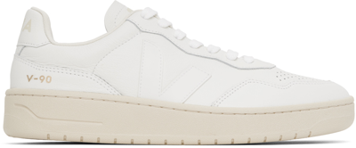 Veja V-90 Leather Trainers In White