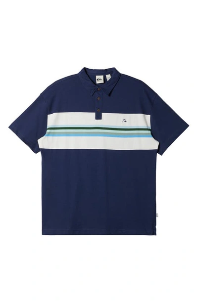 Quiksilver Alloy Days Stripe Polo In Naval Academy