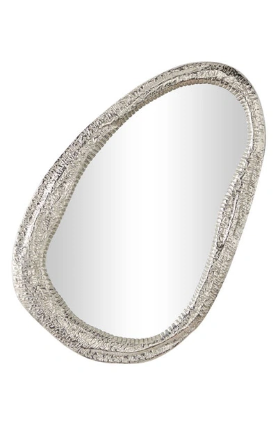 Vivian Lune Home Textured Abstract Wall Mirror In Gray