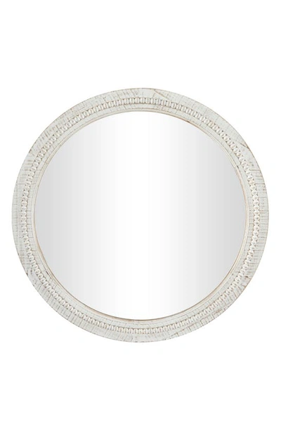 Ginger Birch Studio Carved Wood Wall Mirror In White