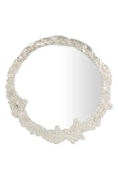 Vivian Lune Home Textured Metal Wall Mirror In Silver